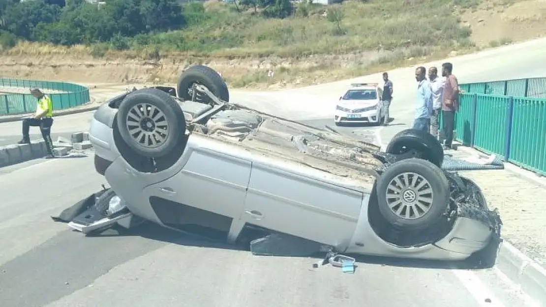 'Kontrolden çıkan otomobil takla attı: 1 yaralı'