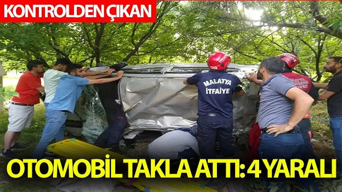 Kontrolden çıkan otomobil takla attı