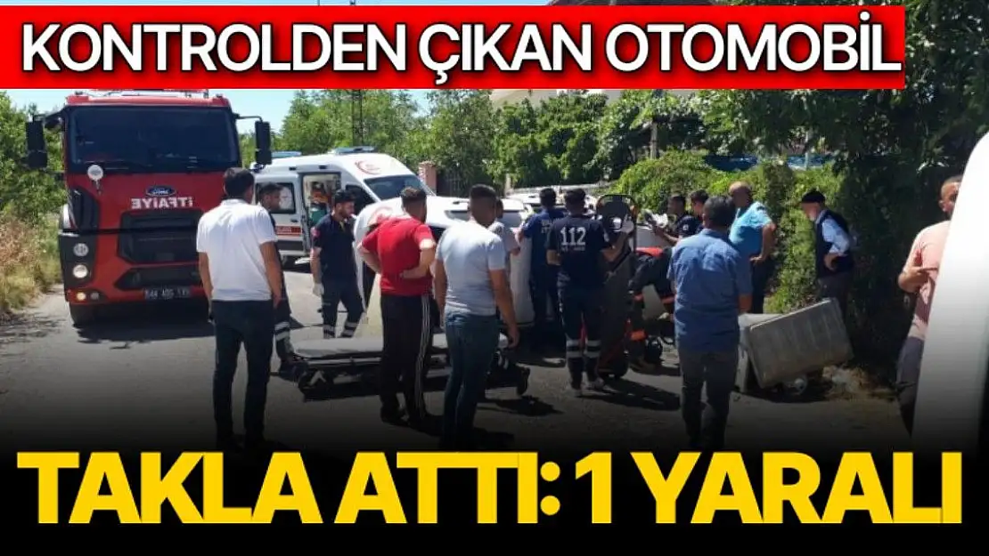 Kontrolden çıkan otomobil takla attı