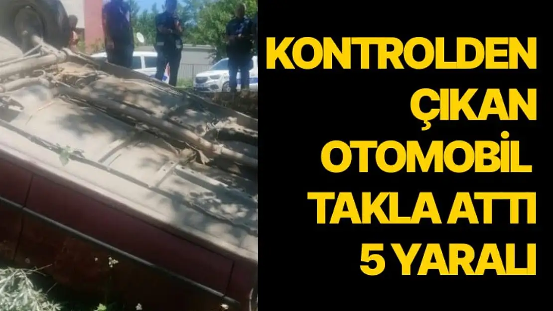 Kontrolden çıkan otomobil takla attı