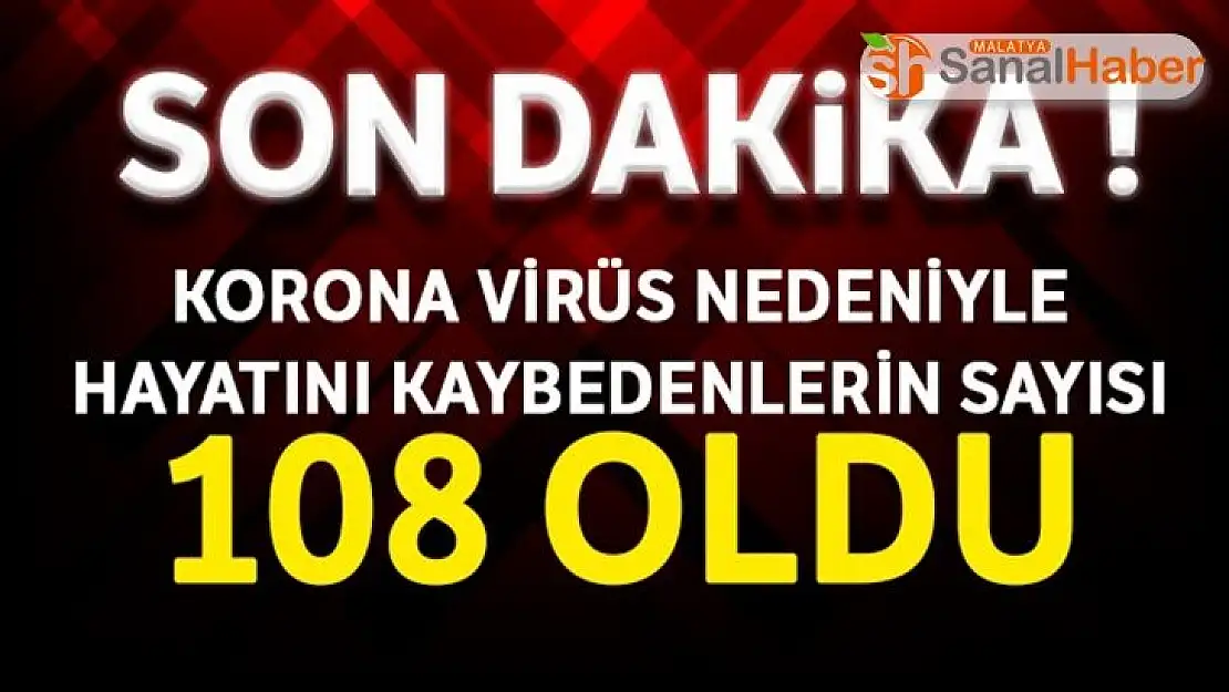 Koronavirüs nedeniyle hayatını kaybedenlerin sayısı 108 oldu