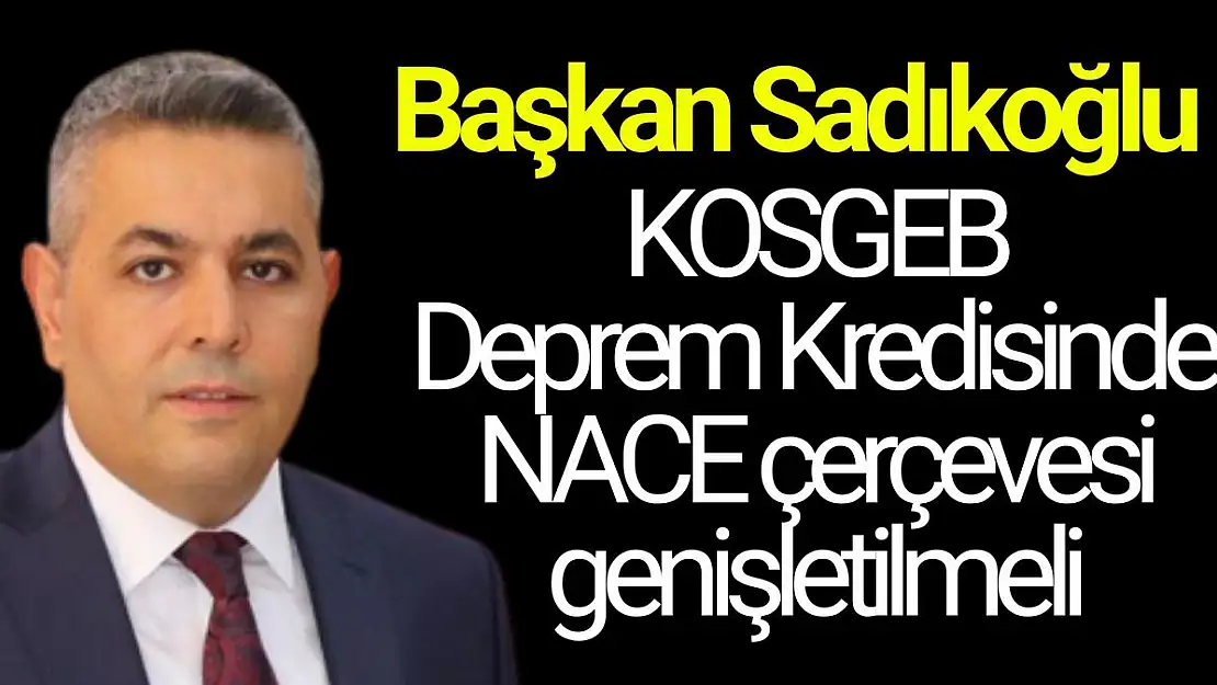 KOSGEB Deprem Kredisinde NACE çerçevesi genişletilmeli