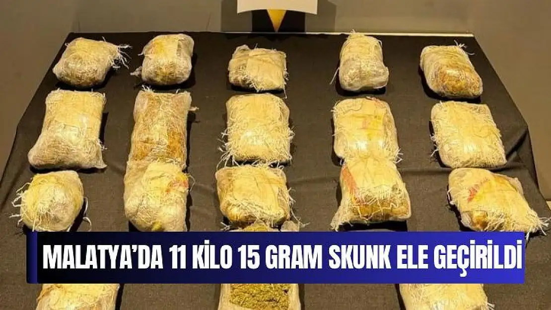 Malatya'da 11 kilo 15 gram skunk ele geçirildi