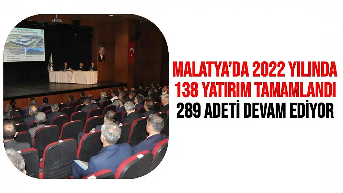 Malatya´da 2022 yılında 138 yatırım tamamlandı