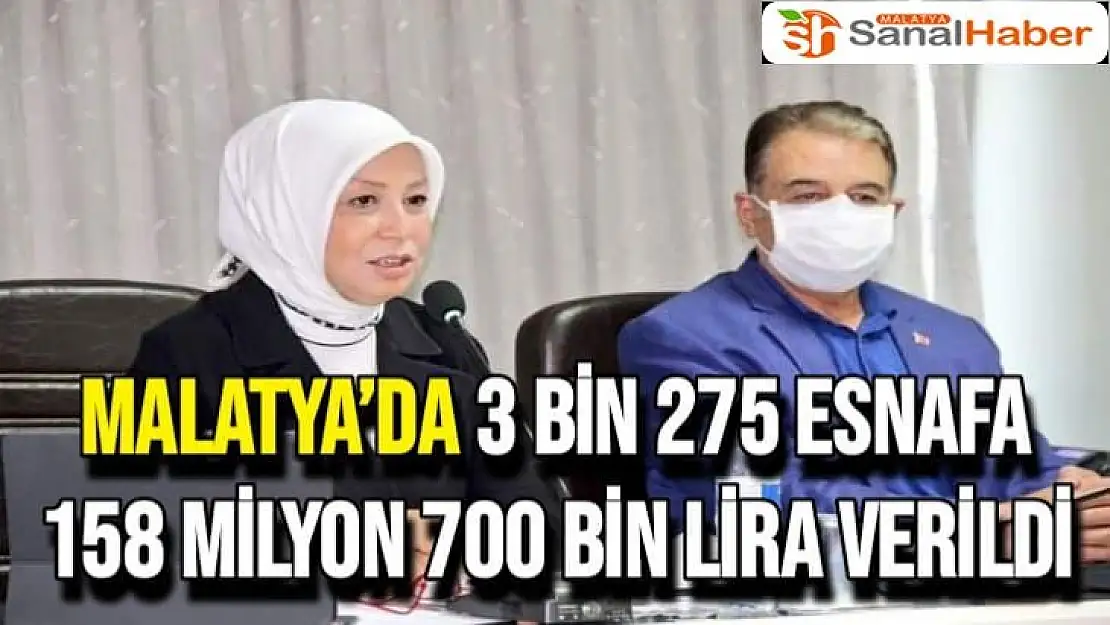 Malatya´da 3 bin 275 esnafa 158 milyon 700 bin lira verildi