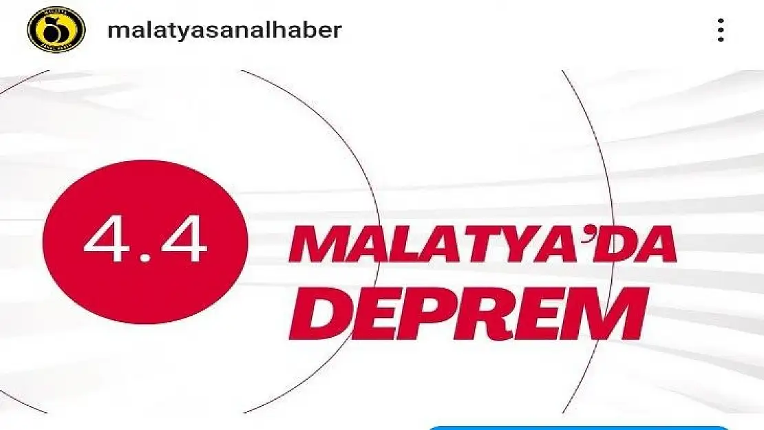 Malatya´da 4.4 büyüklüğünde deprem