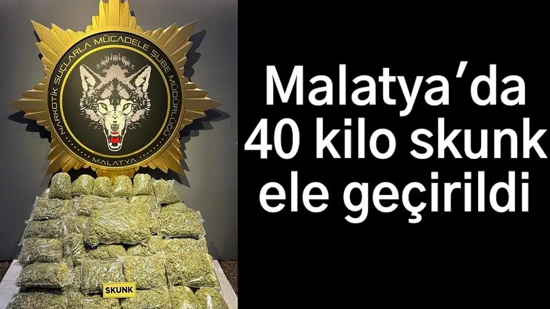 Malatya´da 40 kilo skunk ele geçirildi