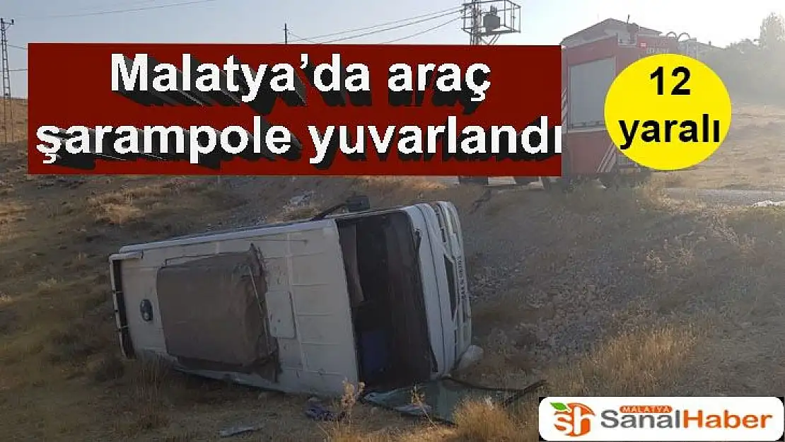 Malatya´da araç şarampole yuvarlandı