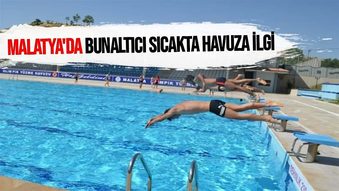 Malatya'da Bunaltıcı sıcakta havuza ilgi