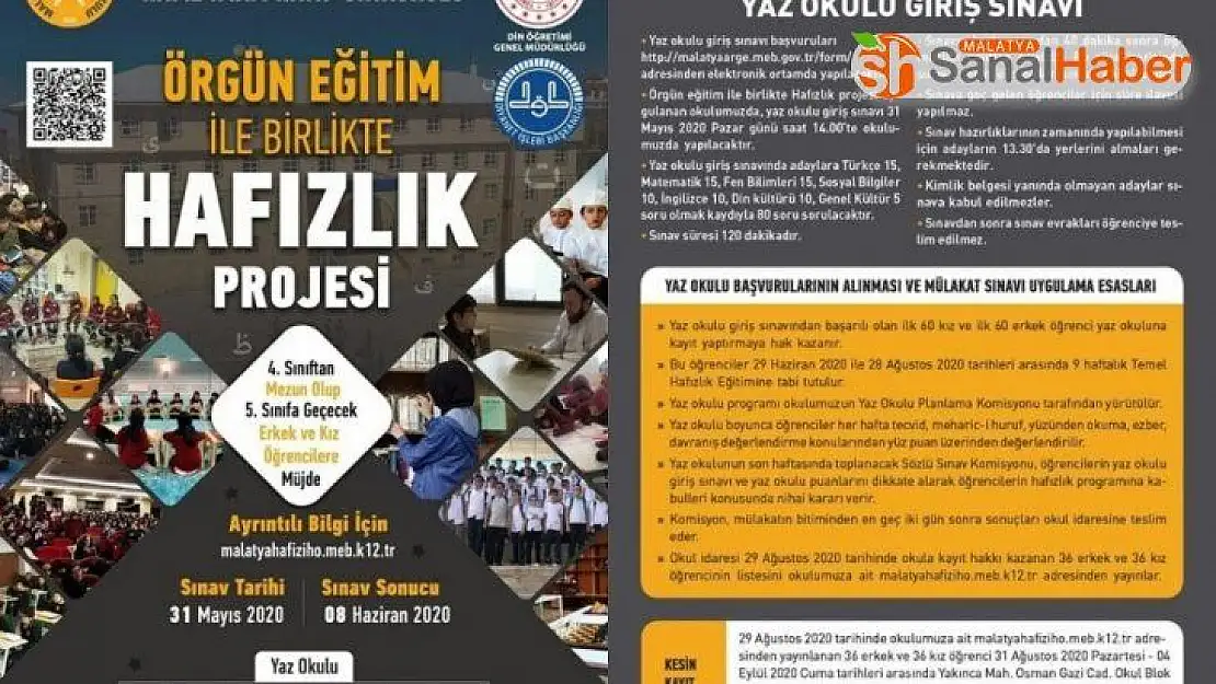 Malatya'da Hafızlık okulları kayıt dönemi başladı