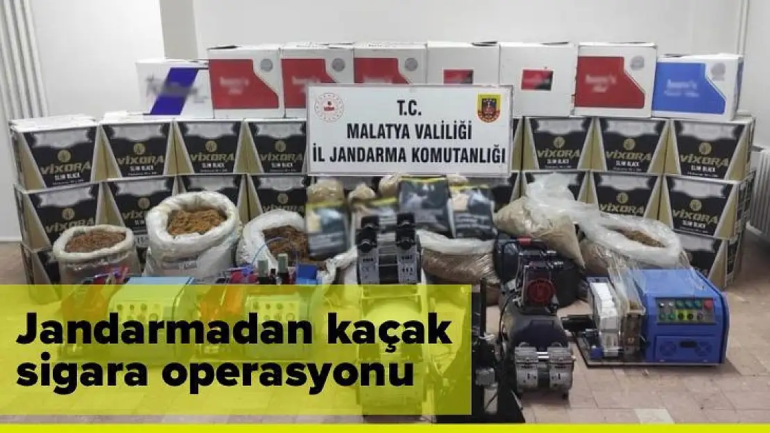 Malatya'da Jandarmadan kaçak sigara operasyonu