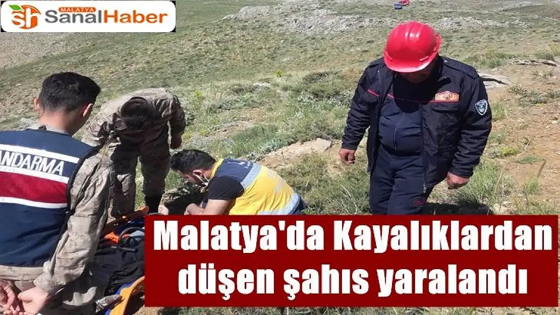 Malatya'da Kayalıklardan  düşen şahıs yaralandı