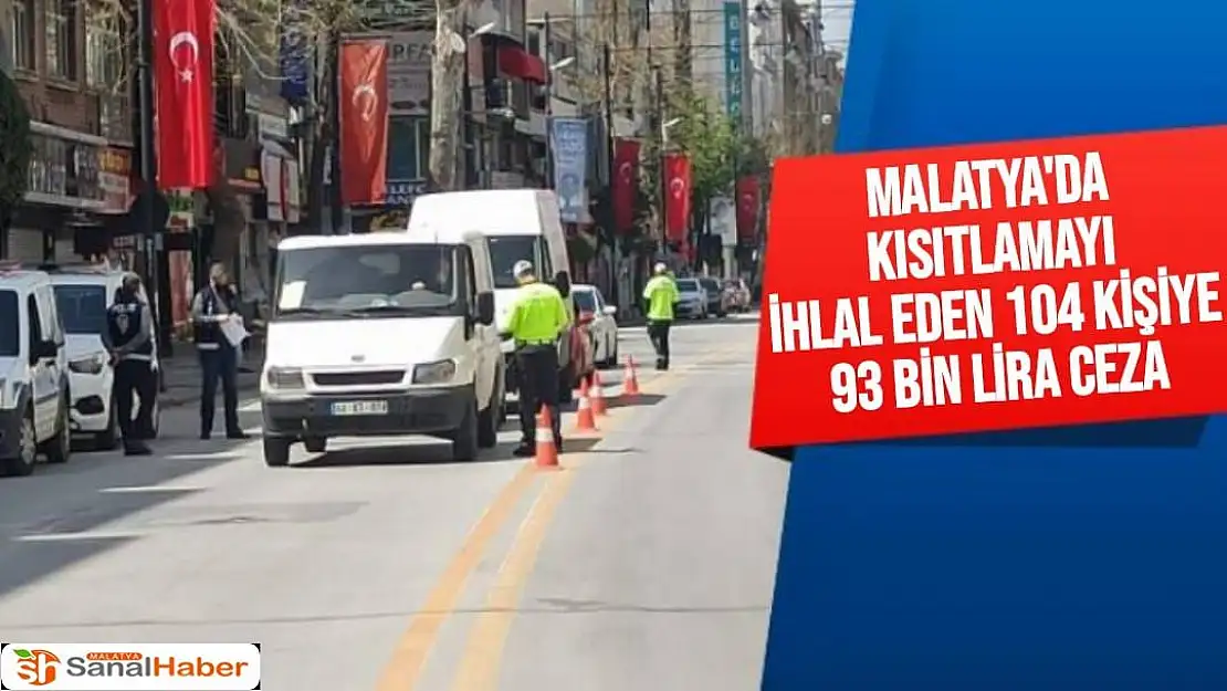 Malatya´da kısıtlamayı ihlal eden 104 kişiye 93 bin lira ceza