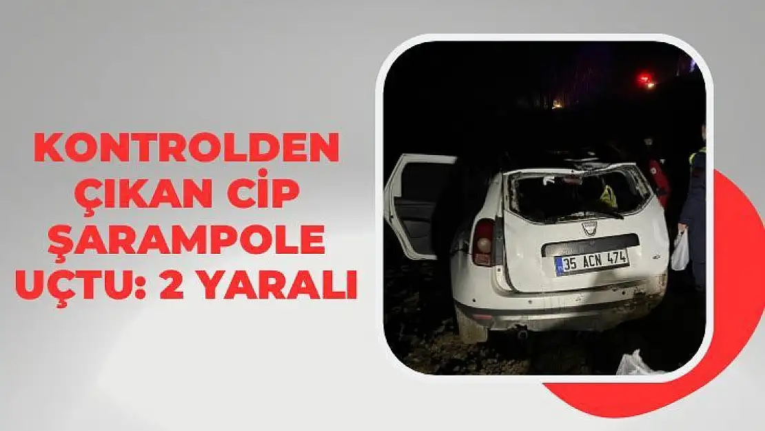 Malatya'da Kontrolden çıkan cip şarampole uçtu: 2 yaralı