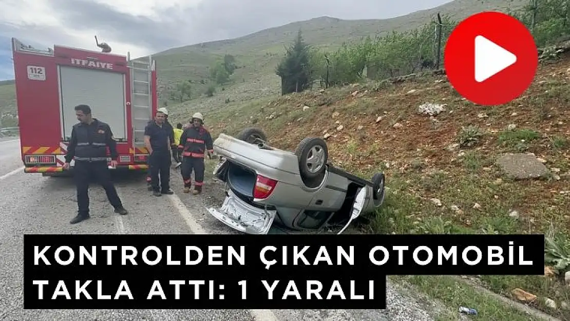 Malatya´da kontrolden çıkan otomobil takla attı: 1 yaralı