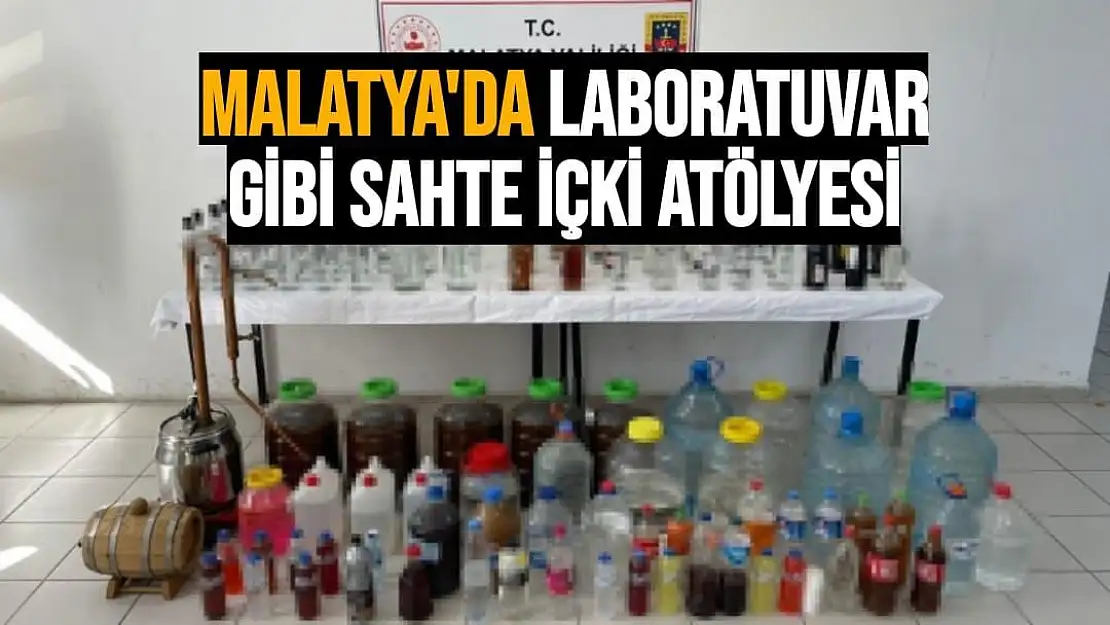 Malatya'da Laboratuvar gibi sahte içki atölyesi