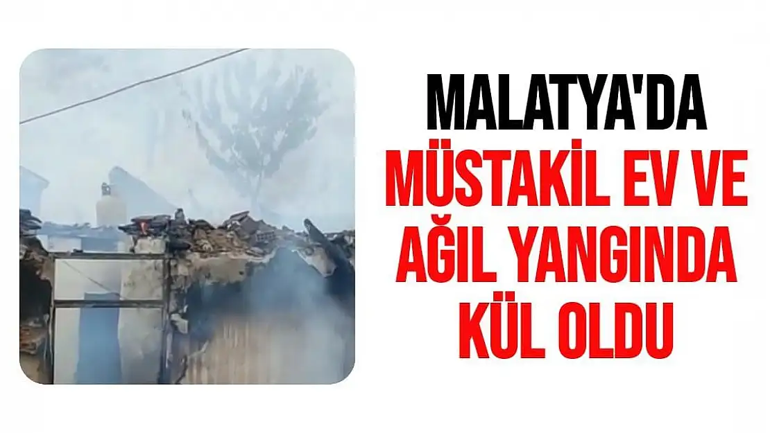 Malatya'da Müstakil ev ve ağıl yangında kül oldu