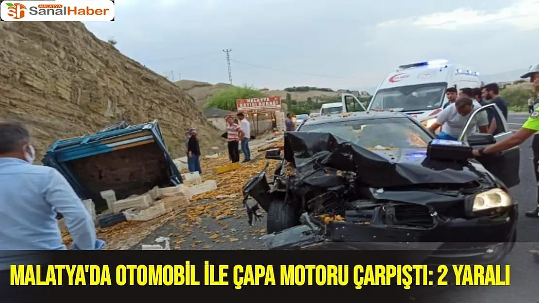 Malatya´da otomobil ile çapa motoru çarpıştı: 2 yaralı