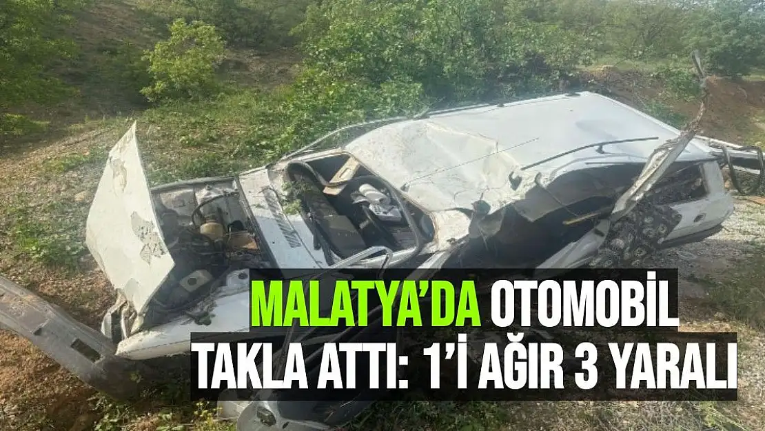 Malatya´da otomobil takla attı