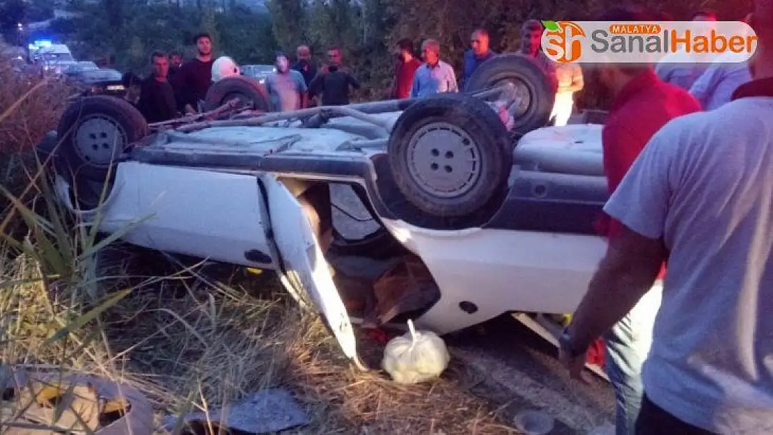 Malatya'da otomobil takla attı: 7 yaralı