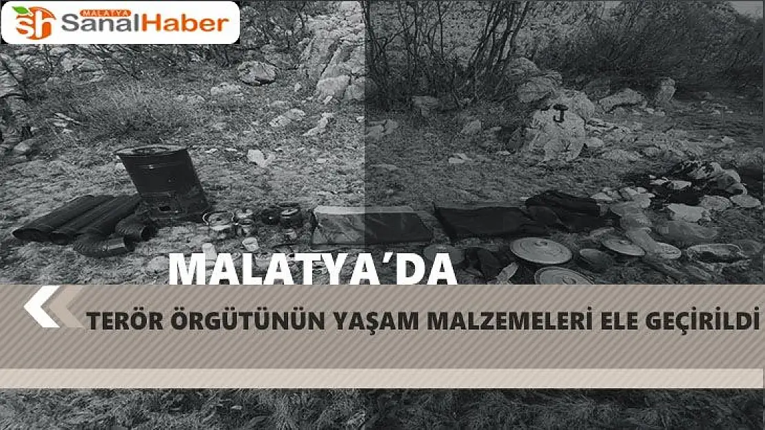 Malatya'da Terör örgütünün yaşam malzemeleri ele geçirildi