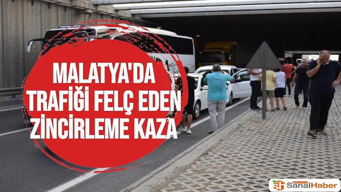 Malatya´da trafiği felç eden zincirleme kaza