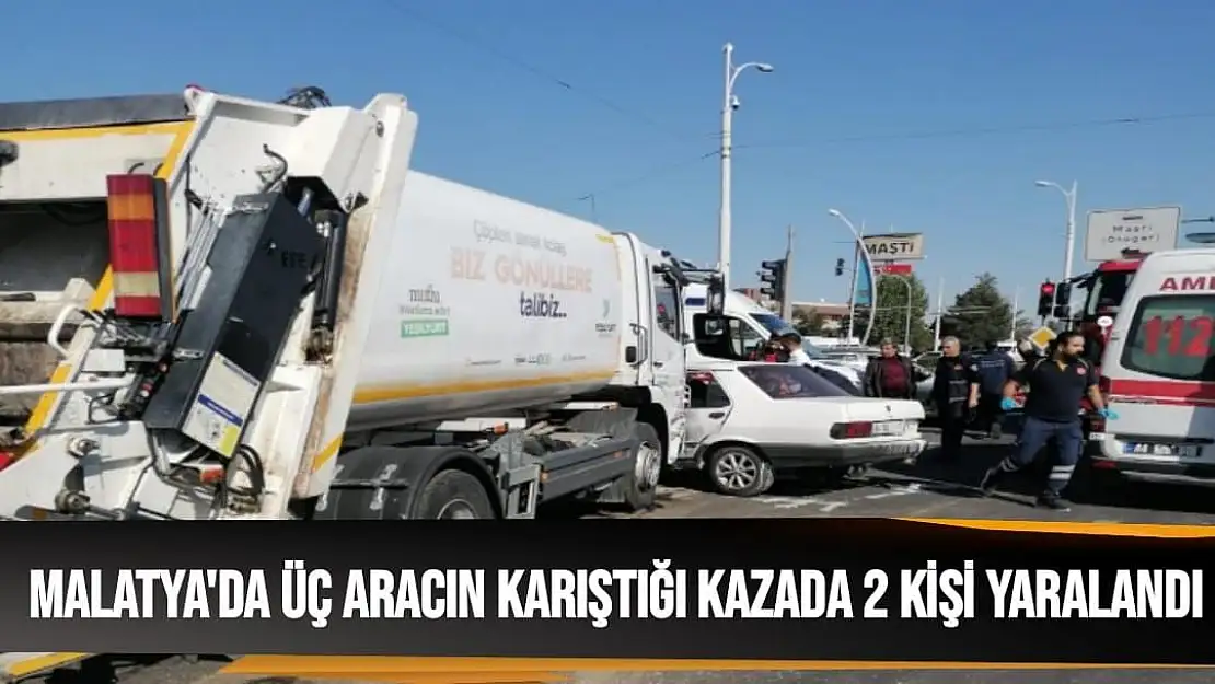 Malatya'da Üç aracın karıştığı kazada 2 kişi yaralandı