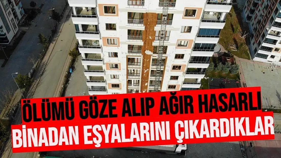 Malatya´da vatandaşlar, ağır hasarlı binalardan malzemelerini çıkartmaya devam ediyor