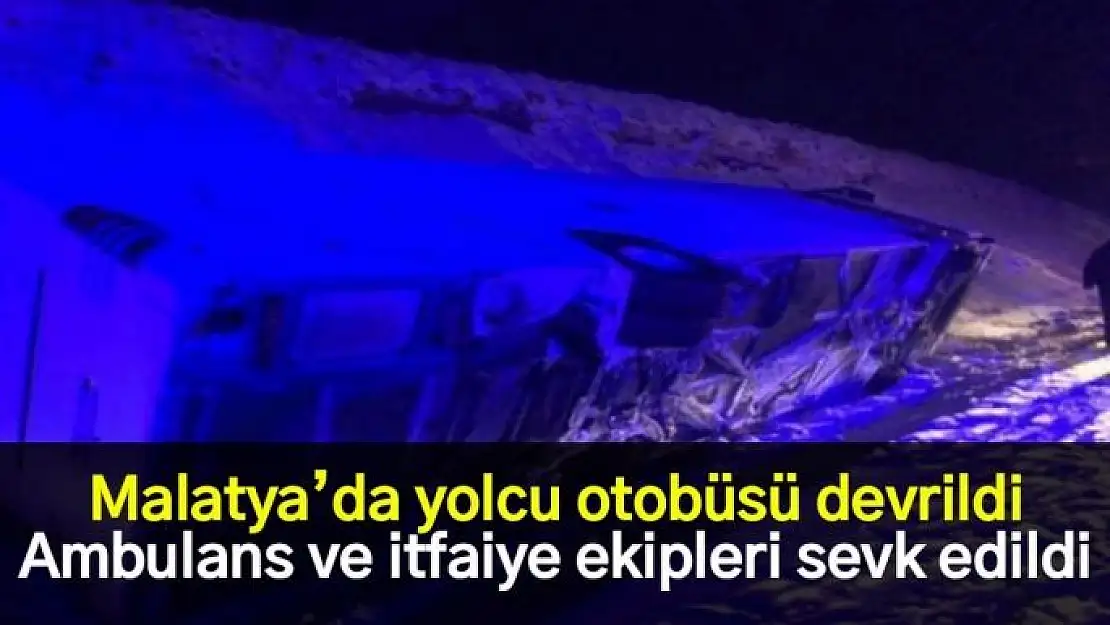 Malatya´da yolcu otobüsü devrildi