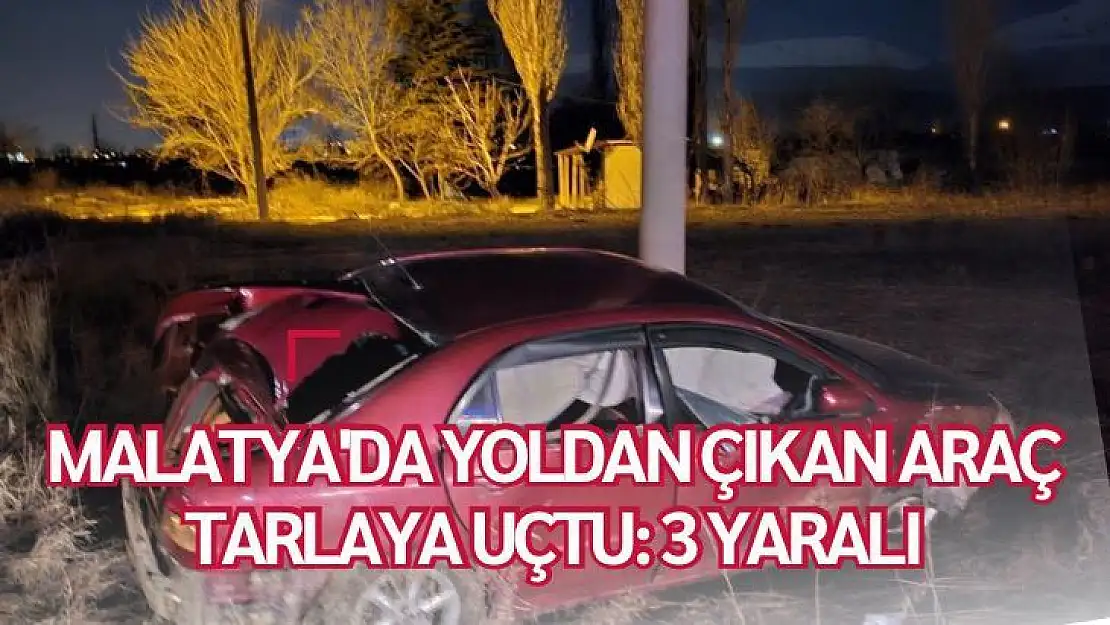 Malatya'da Yoldan çıkan araç tarlaya uçtu: 3 yaralı