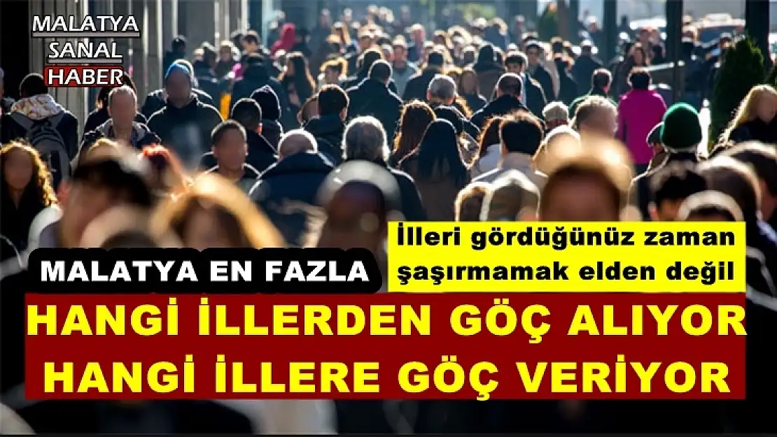 Malatya en fazla hangi ilden göç alıyor
