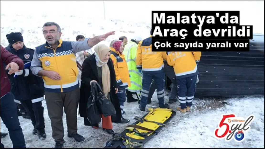 Malatya'da araç devrildi