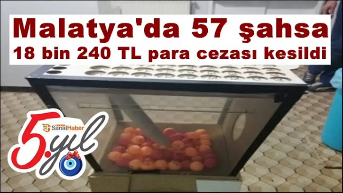 Malatya'da 57 şahsa  18 bin 240 TL para cezası kesildi