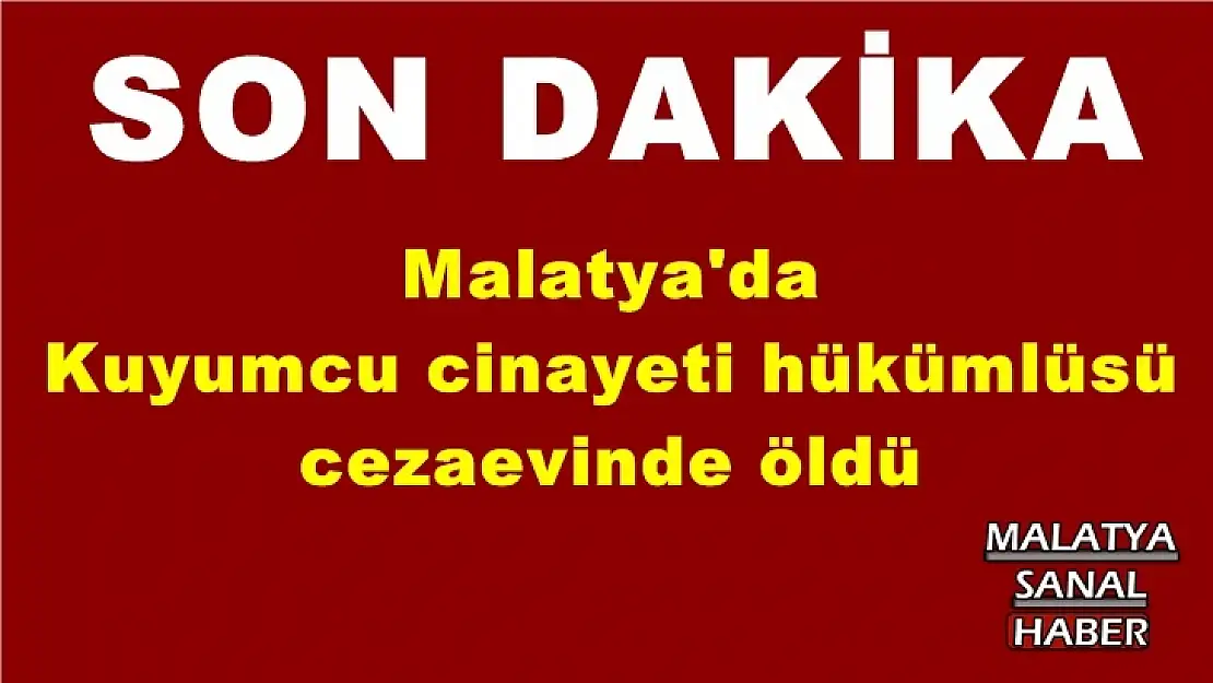 Malatya'da  Kuyumcu cinayeti hükümlüsü  cezaevinde öldü