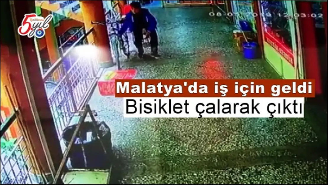 Malatya'da iş için geldi bisiklet çalarak çıktı