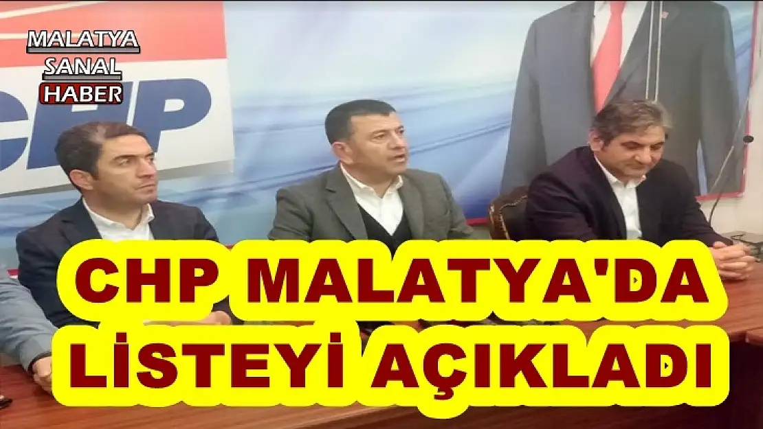 CHP Malatya'da listeyi açıkladı