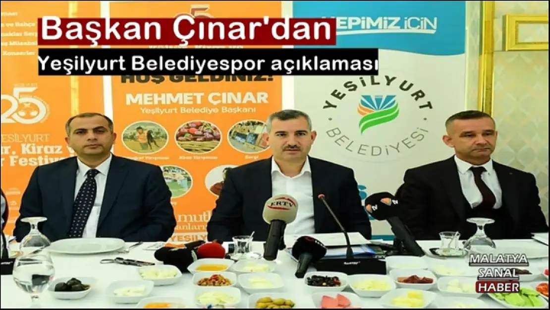 Başkan Çınar'dan Yeşilyurt Belediyespor açıklaması