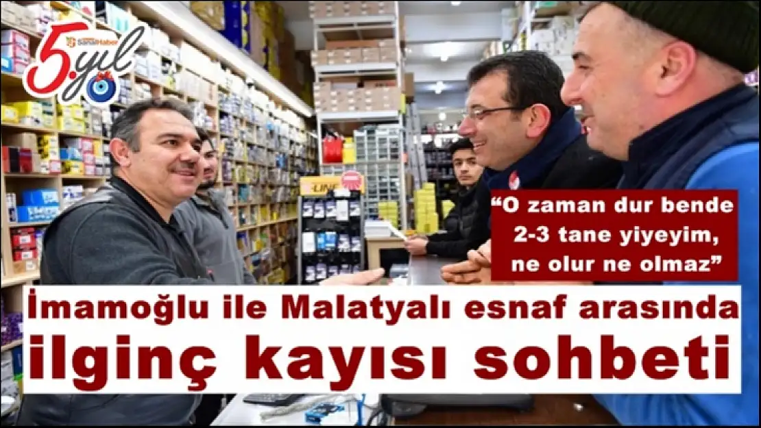 İmamoğlu ile Malatyalı esnaf arasında ilginç kayısı sohbeti