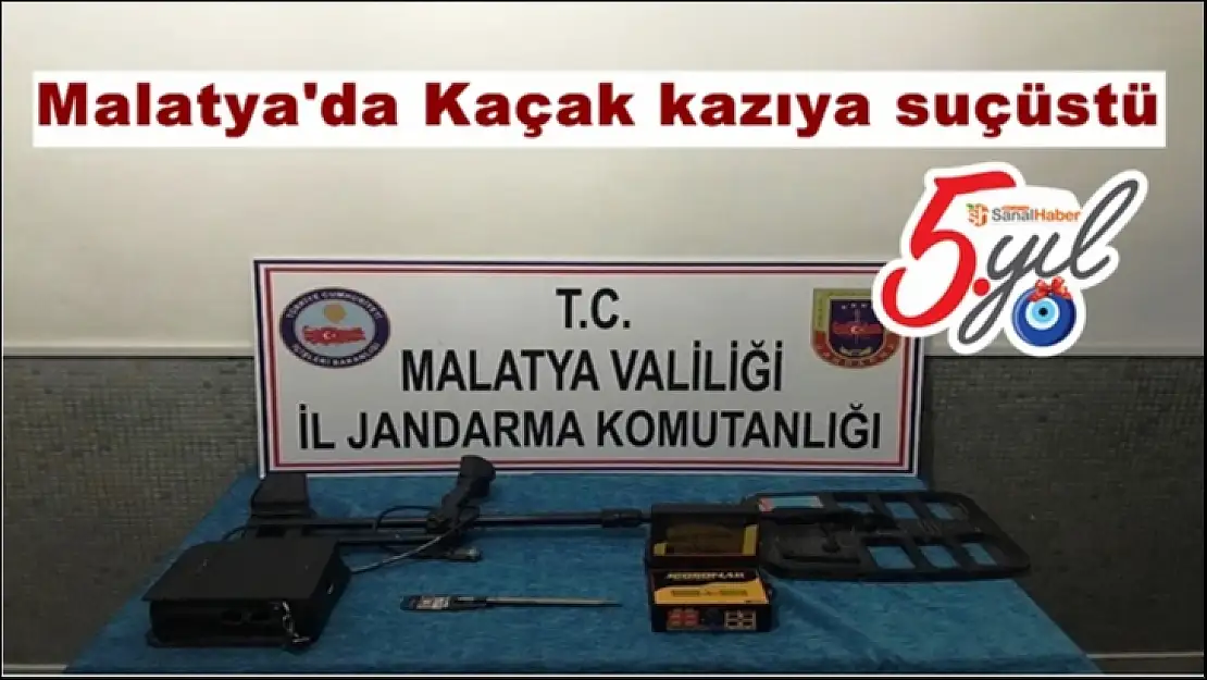 Malatya'da Kaçak kazıya suçüstü