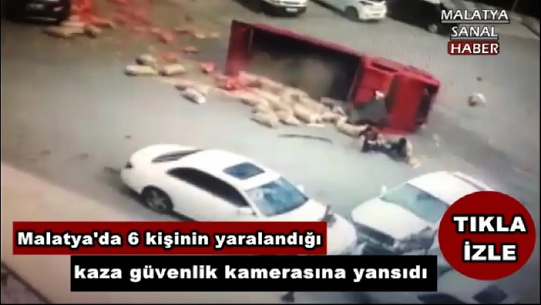 Malatya´da 6 kişinin yaralandığı kaza güvenlik kamerasına yansıdı