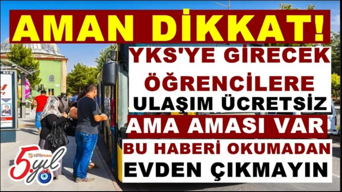 Malatya'da YKS'ye Gireceklere Dikkat