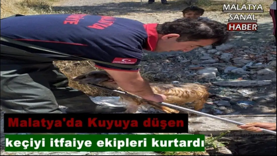 Malatya'da Kuyuya düşen keçiyi itfaiye ekipleri kurtardı