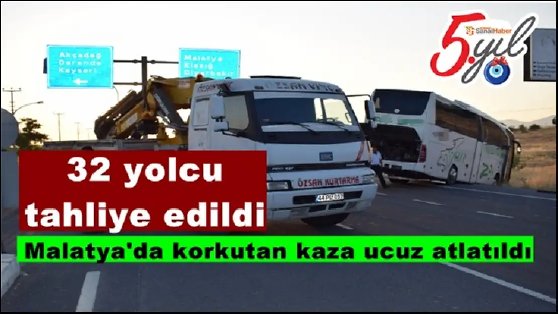 Malatya´da korkutan kaza ucuz atlatıldı