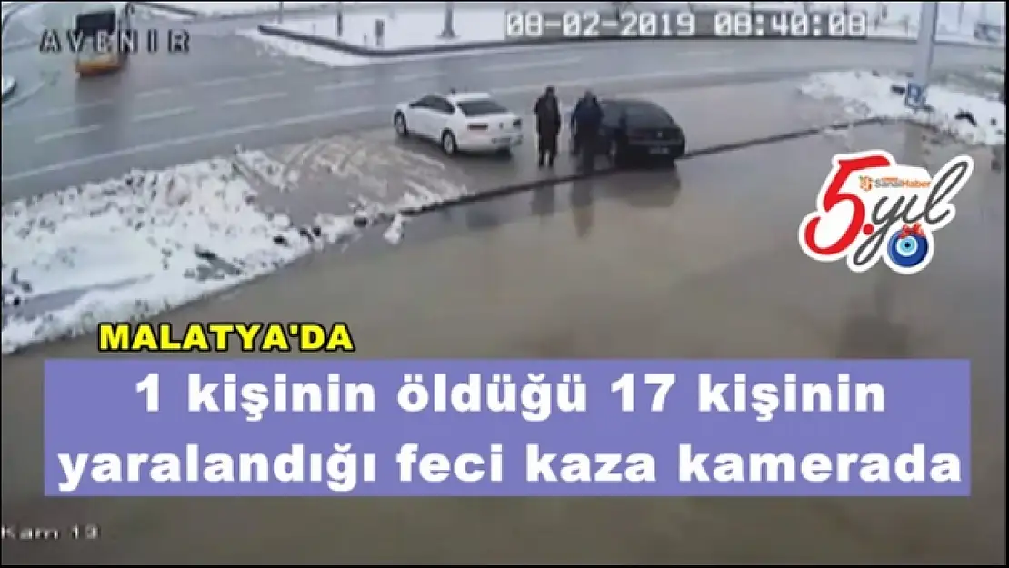 Malatya'da 1 kişinin öldüğü 17 kişinin yaralandığı feci kaza kamerada