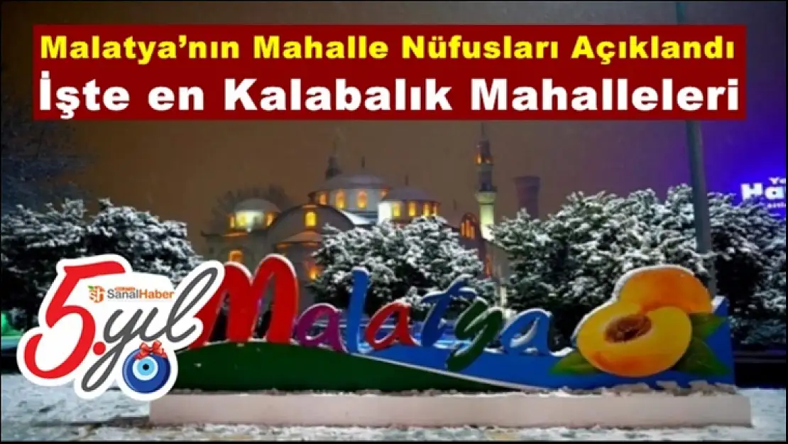 İşte Malatya'nın en Kalabalık Mahalleleri