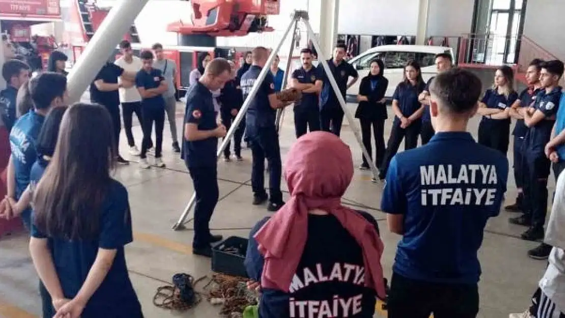 'Malatya itfaiyesinden stajyer öğrencilere uygulamalı eğitim'