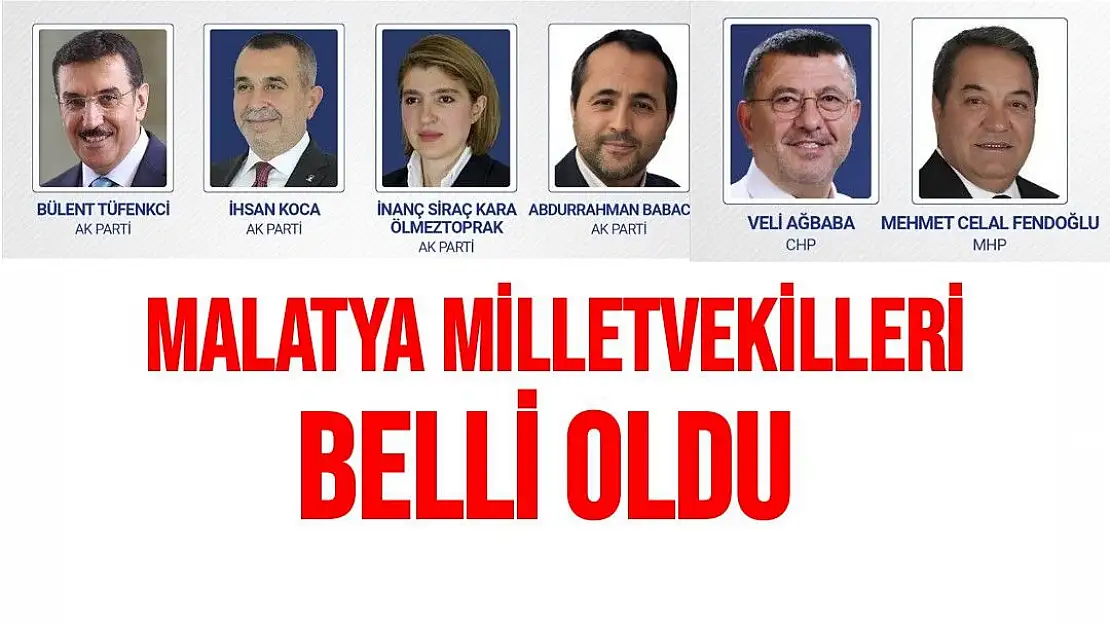 Malatya Milletvekilleri belli oldu 