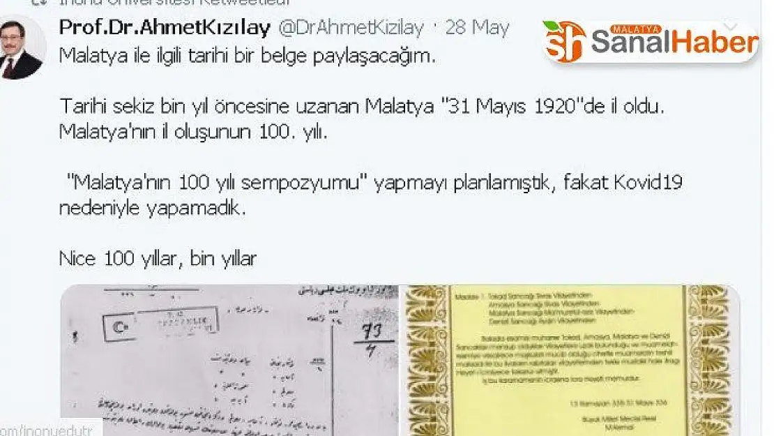 Malatya 100 yıl önce bugün