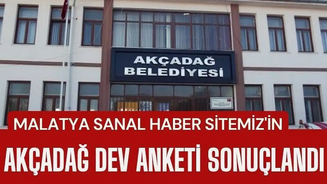 Malatya Sanal Haber Sitemiz'in Akçadağ Dev  Anketi sonuçlandı