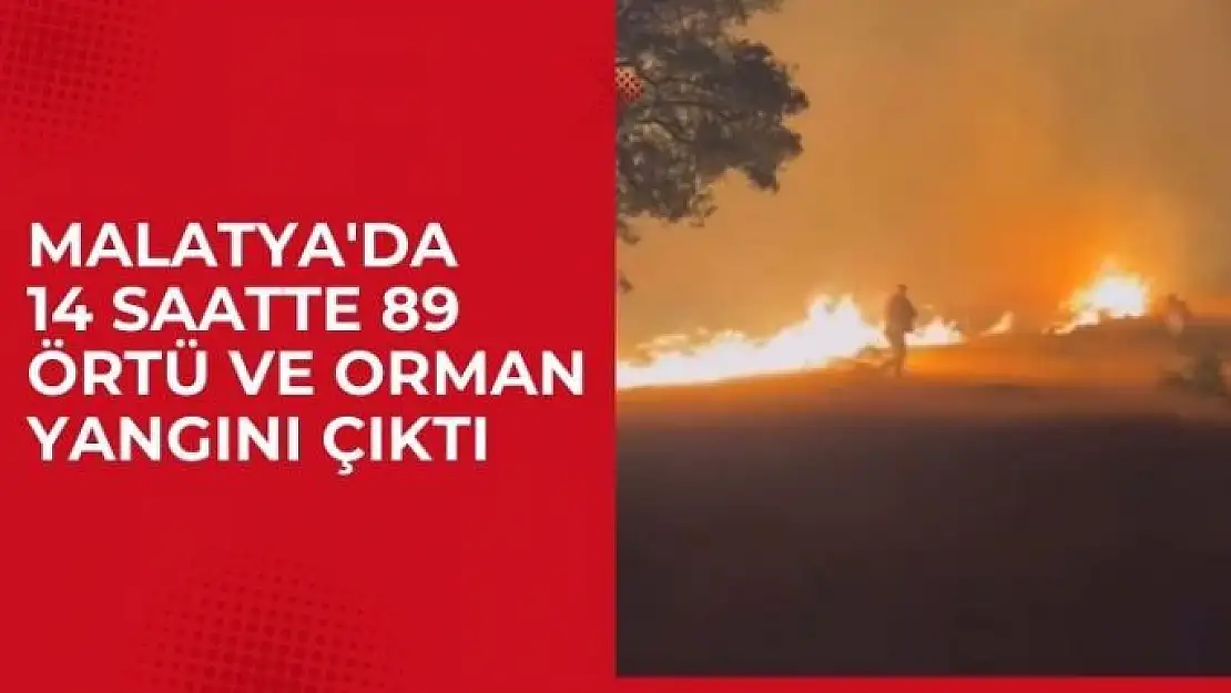 Malatyada 14 saatte 89 örtü ve orman yangını çıktı